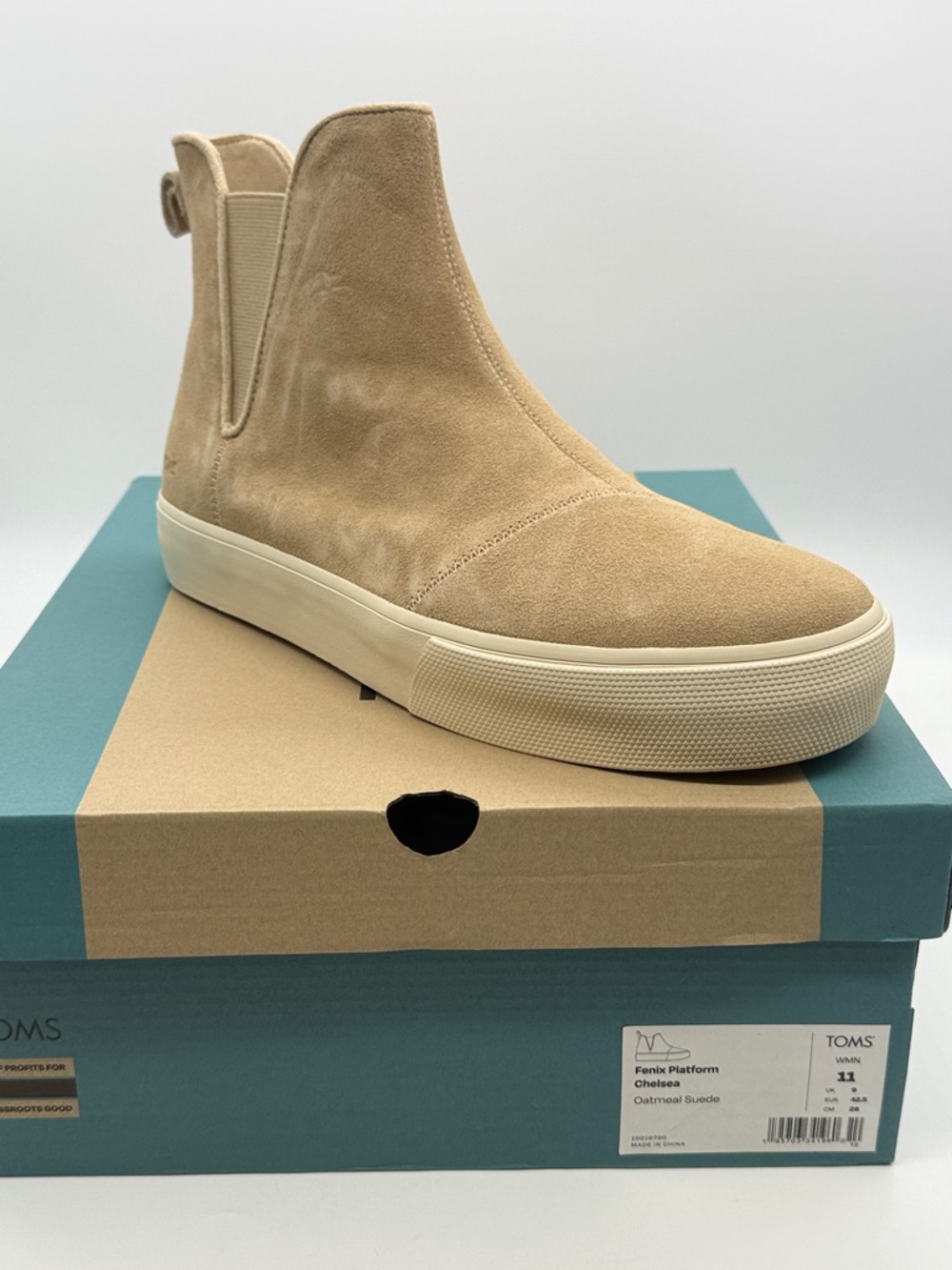 Toms Oatmeal Suede Fenix Platform Chelsea